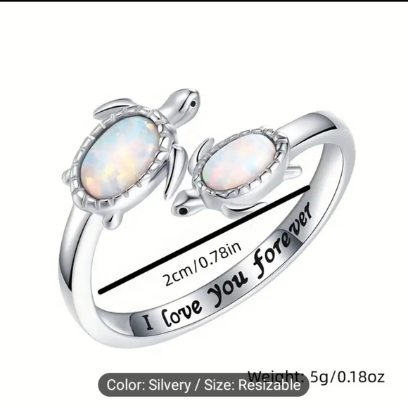 Turtles "I Love You Forever "Ring-resizable - Picture 3 of 4